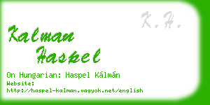 kalman haspel business card
